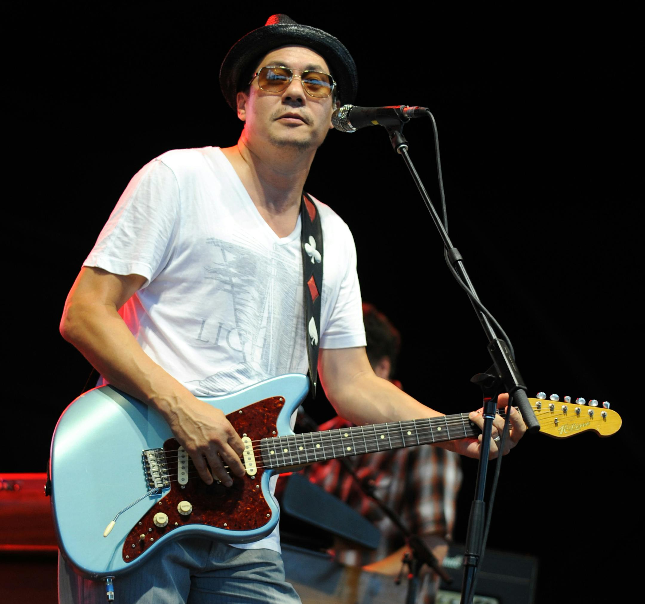 WEST PALM BEACH, FL - JULY 18:Todd Park Mohr of Big Head Todd and the Monsters performs during the "Last Summer on Earth Tour 2012" at the Cruzan Amphitheater on July 18, 2012 in West Palm Beach, Florida.(Photo by Jeff Daly/Invision/AP) ORG XMIT: T
