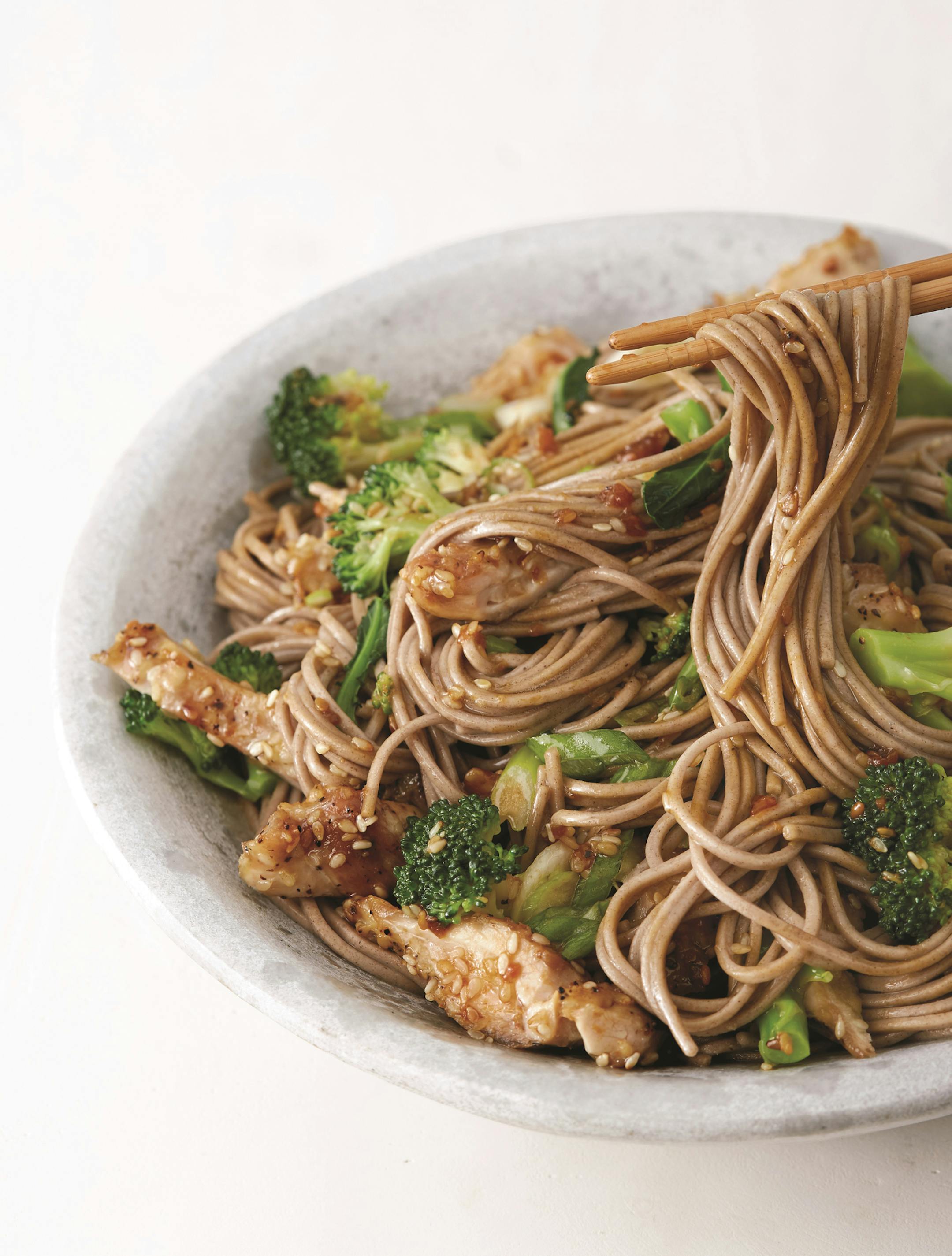 Soba with Sesame Chicken and Broccoli from "Dinner For Everyone" by Mark Bittman.