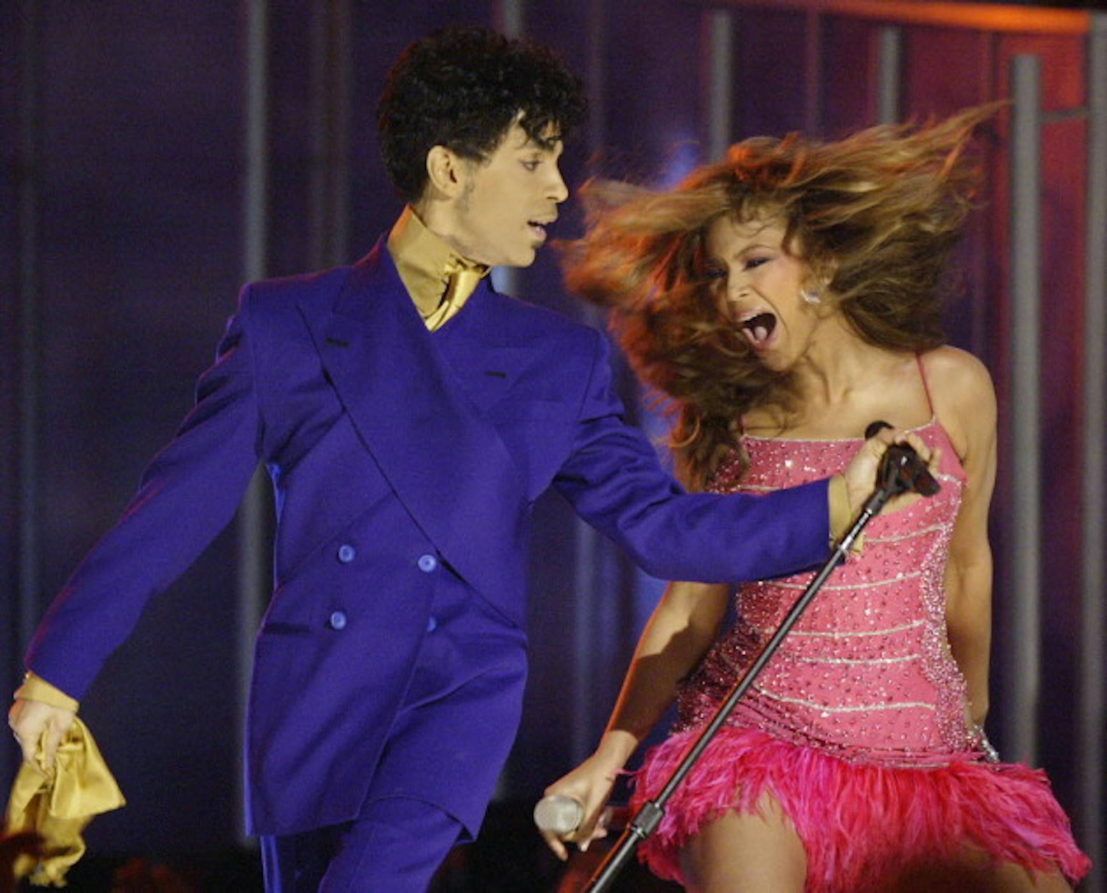 Prince and Beyonce at the 2004 Grammys/ Associated Press