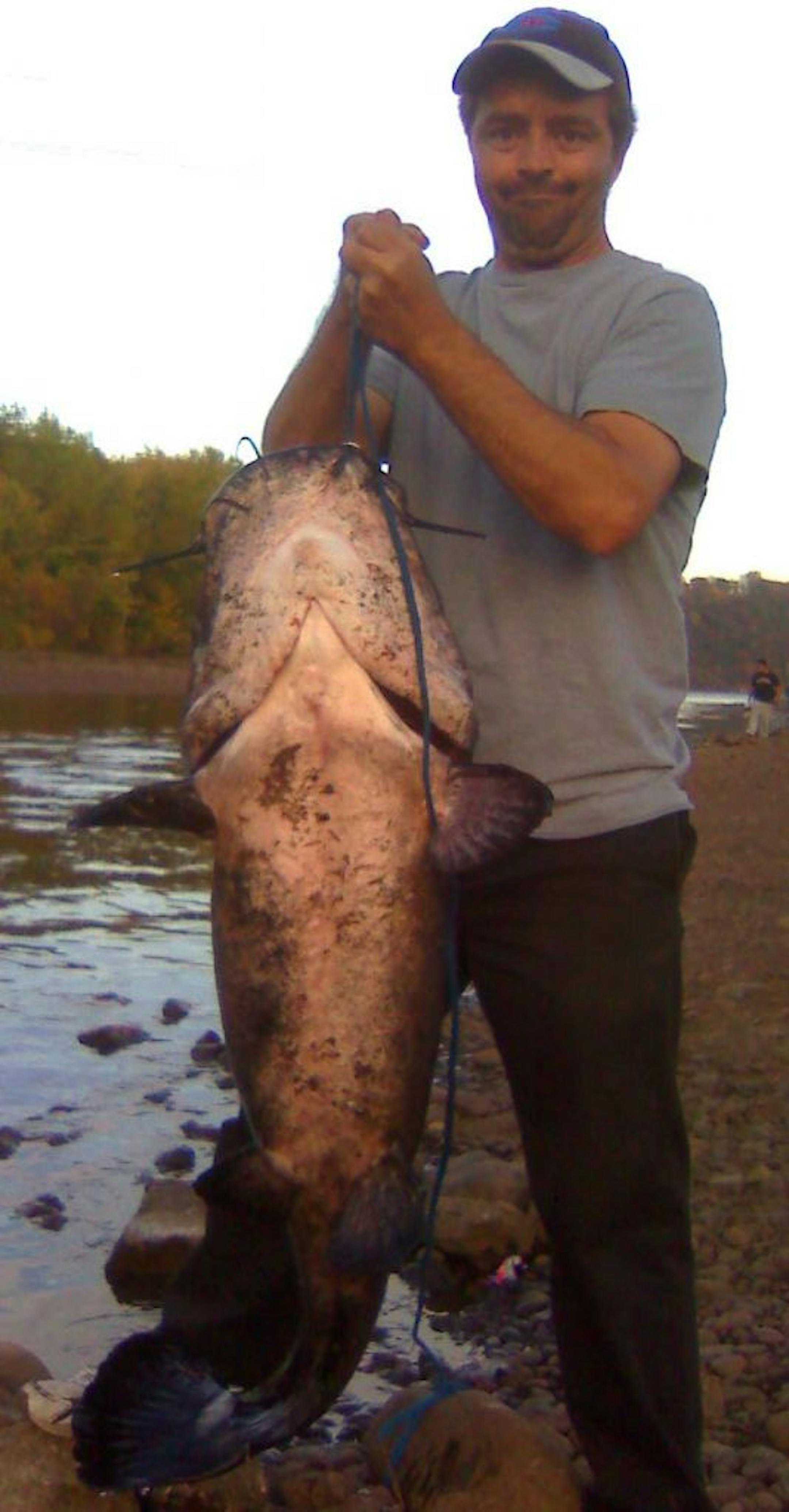 Tom Leonard of White Bear Lake caught this catfish last month on the St. Croix River near Bayport. It measured 46 1/2 inches long with a 29-inch girth.. Can You let me Know what day it will appear in the paper, and if you can figure the weight put that in as well.All I know is it was heavy.