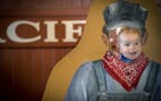 Ten-month-old Leo Daeger was all smiles for his dad Tony Daeger as they visited the Tots and Trains program at the Minnesota Transportation Museum's J