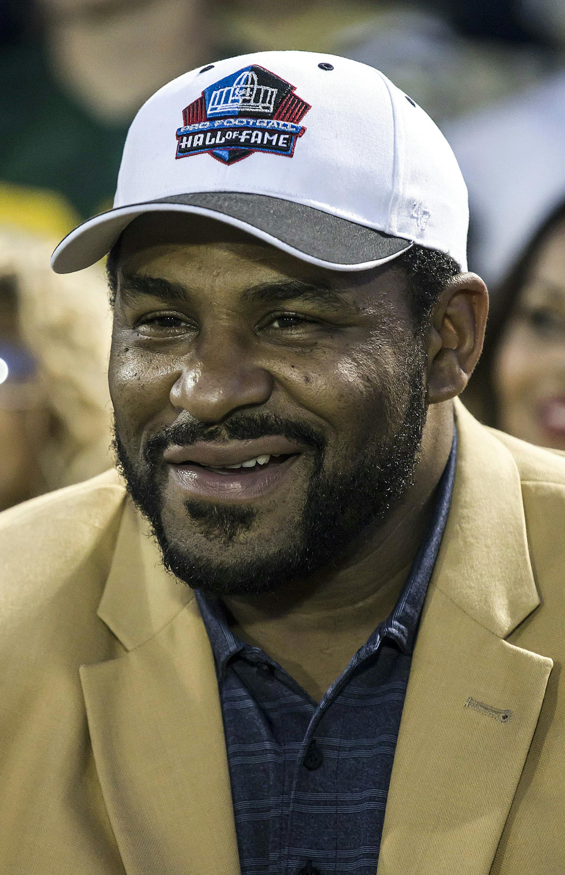 In this Thursday, June 15, 2017, photo, NFL player Jerome Bettis attends a football game in Ramat Hasharon, near Tel Aviv, Israel. Hall of Fame running back Jerome Bettis said Monday that the NFL had taken advantage of its players by not sharing with them all the information it had about the risk of concussions. After viewing an innovation expo in Jerusalem that included a presentation from ElMindA, an Israeli neuro-technology company that is helping the NFL diagnose concussions, Bettis said he