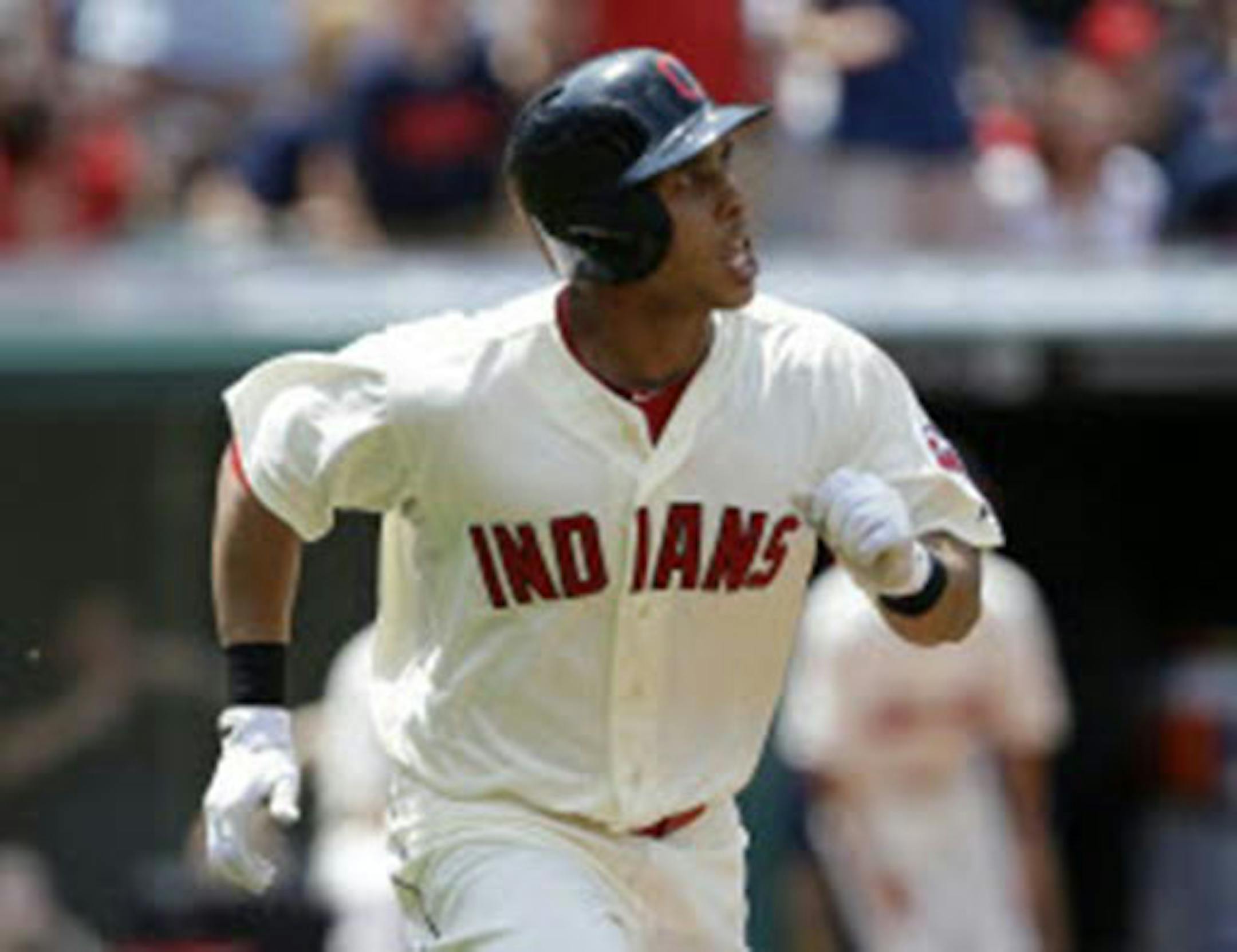 The Indians' Michael Brantley watched his ball after hitting a three-run home run off Mariners starter Felix Hernandez in the second inning Sunday, leading Cleveland to a 6-0 victory.