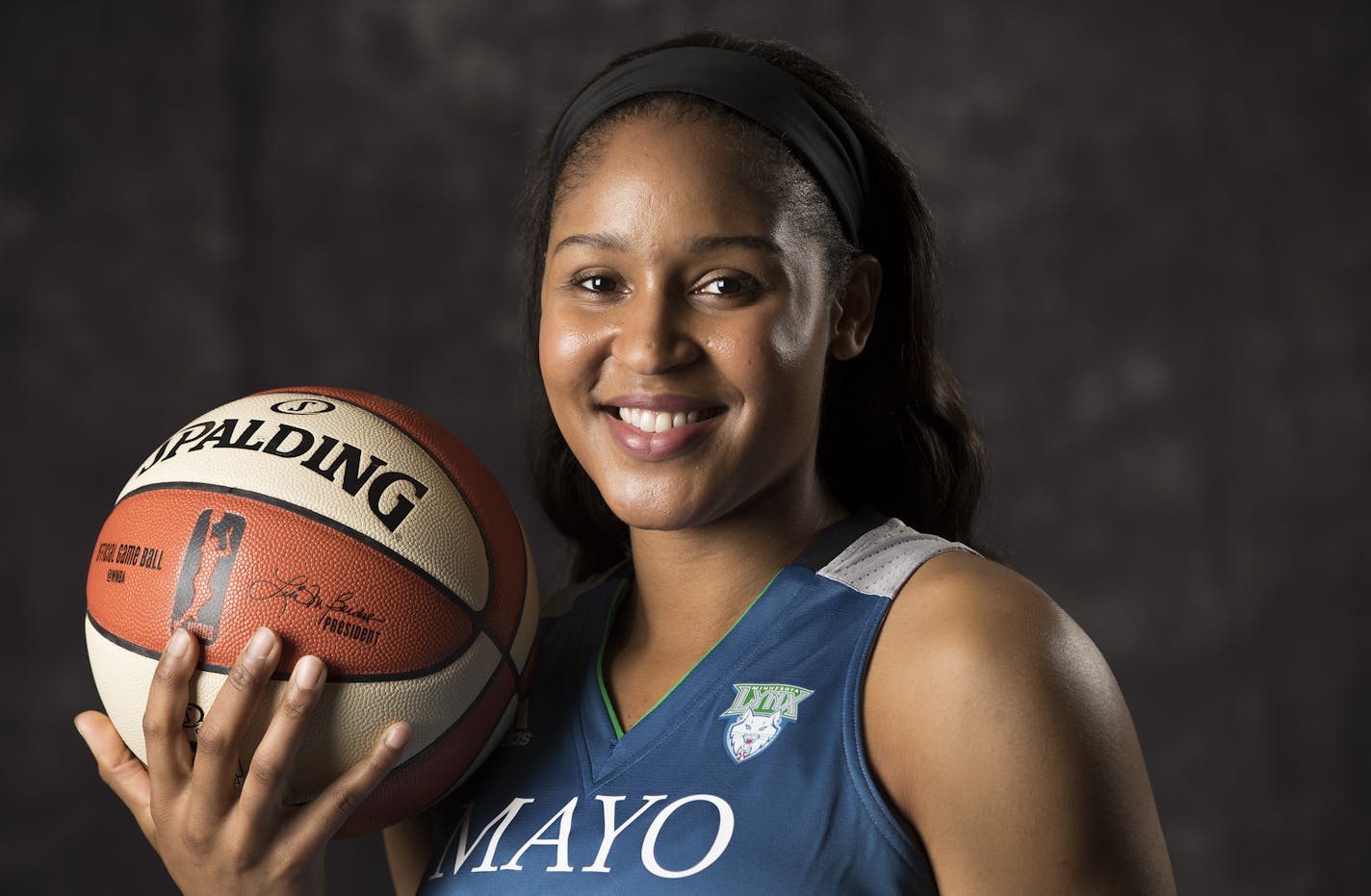 Forward Maya Moore during Minnesota Lynx media day at Mayo Clinic Square Monday May 1, 2017 in Minneapolis, MN.] JERRY HOLT &#x2022; jerry.holt@startribune.com