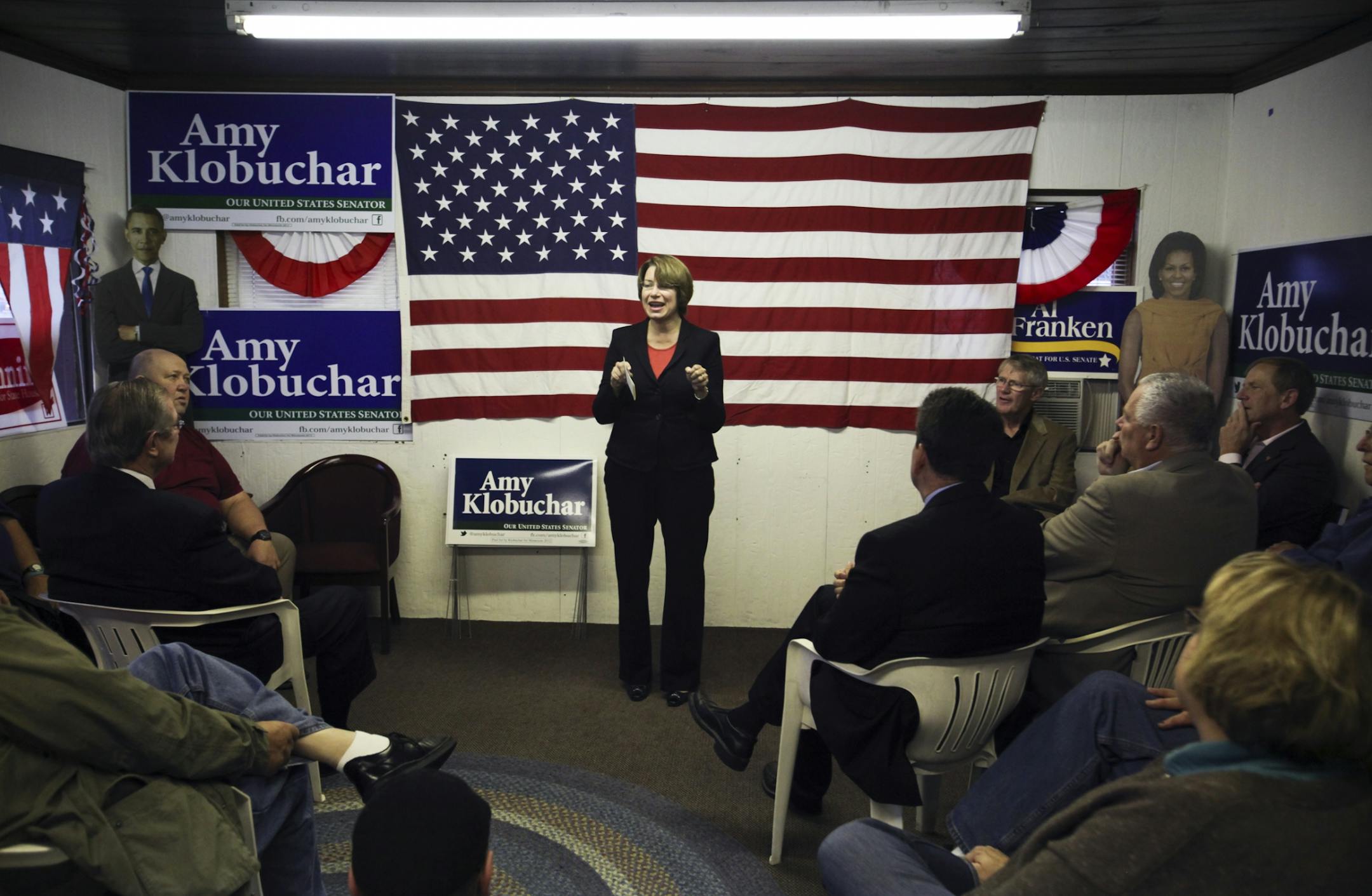 Sen. Amy Klobuchar spoke to supporters at a Douglas County DFL headquarters rally Wednesday, Oct. 17, 2012, in, Alexandria MN.