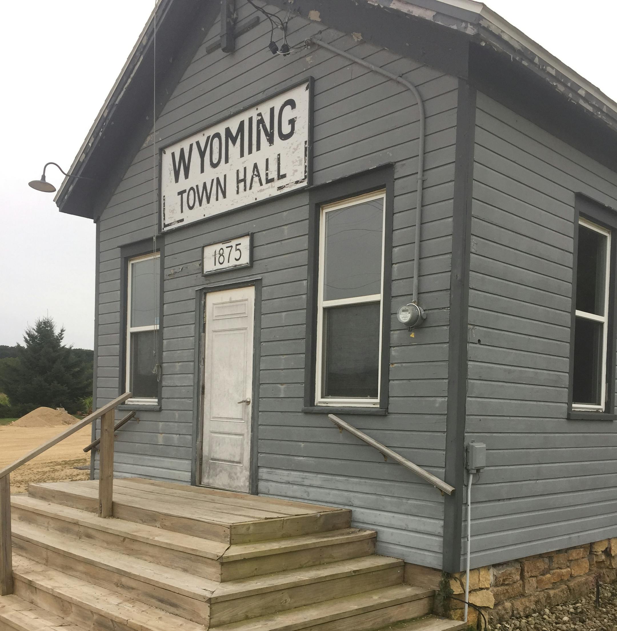 Wyoming Town Hall outside Spring Green is a former one-room schoolhouse built in 1875. Sheila Regan • Special to the Star Tribune