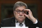 Attorney General William Barr appears before a Senate Appropriations subcommittee to make his Justice Department budget request, Wednesday, April 10, 