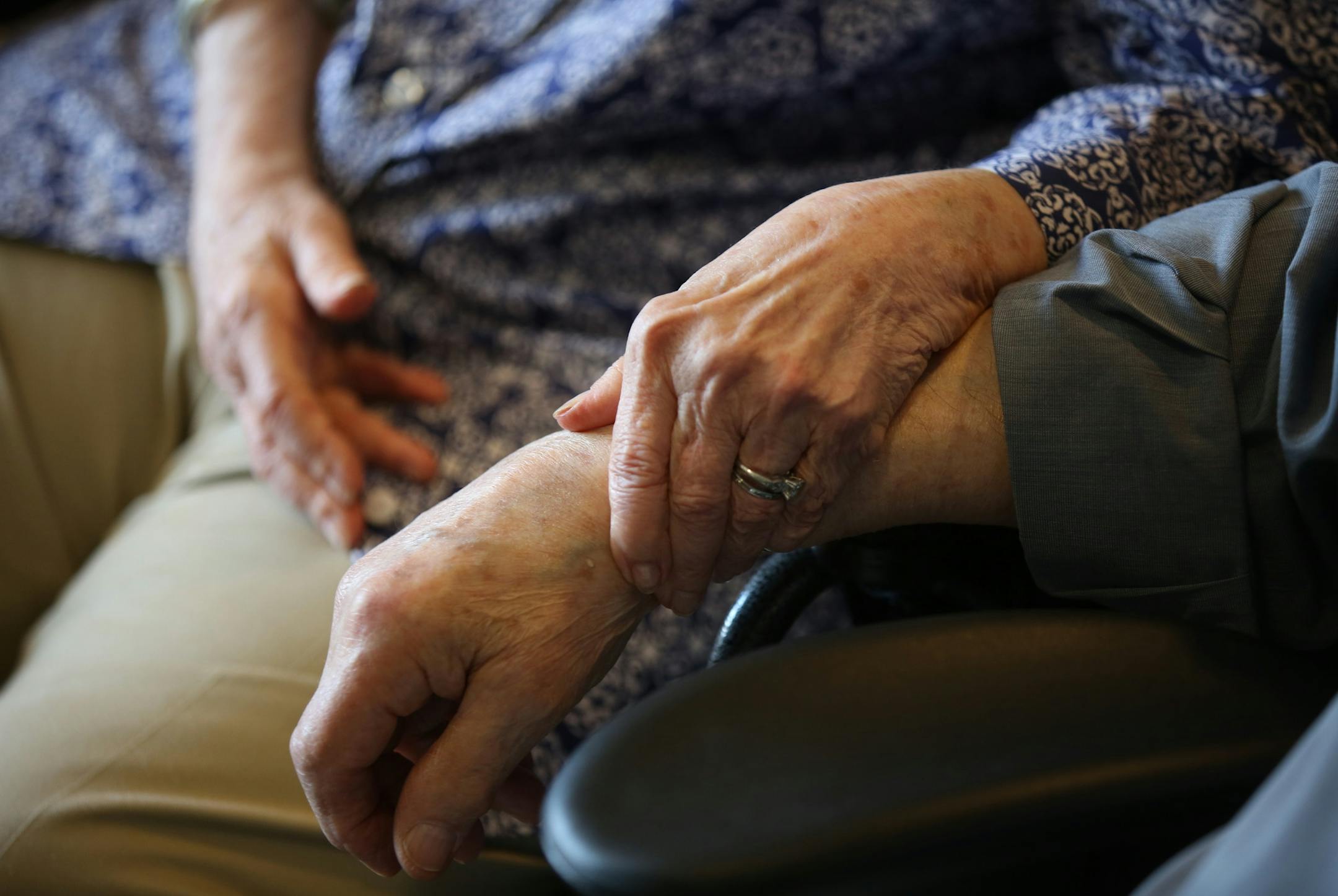 FILE — A comforting hand, at a nursing home in the Bronx