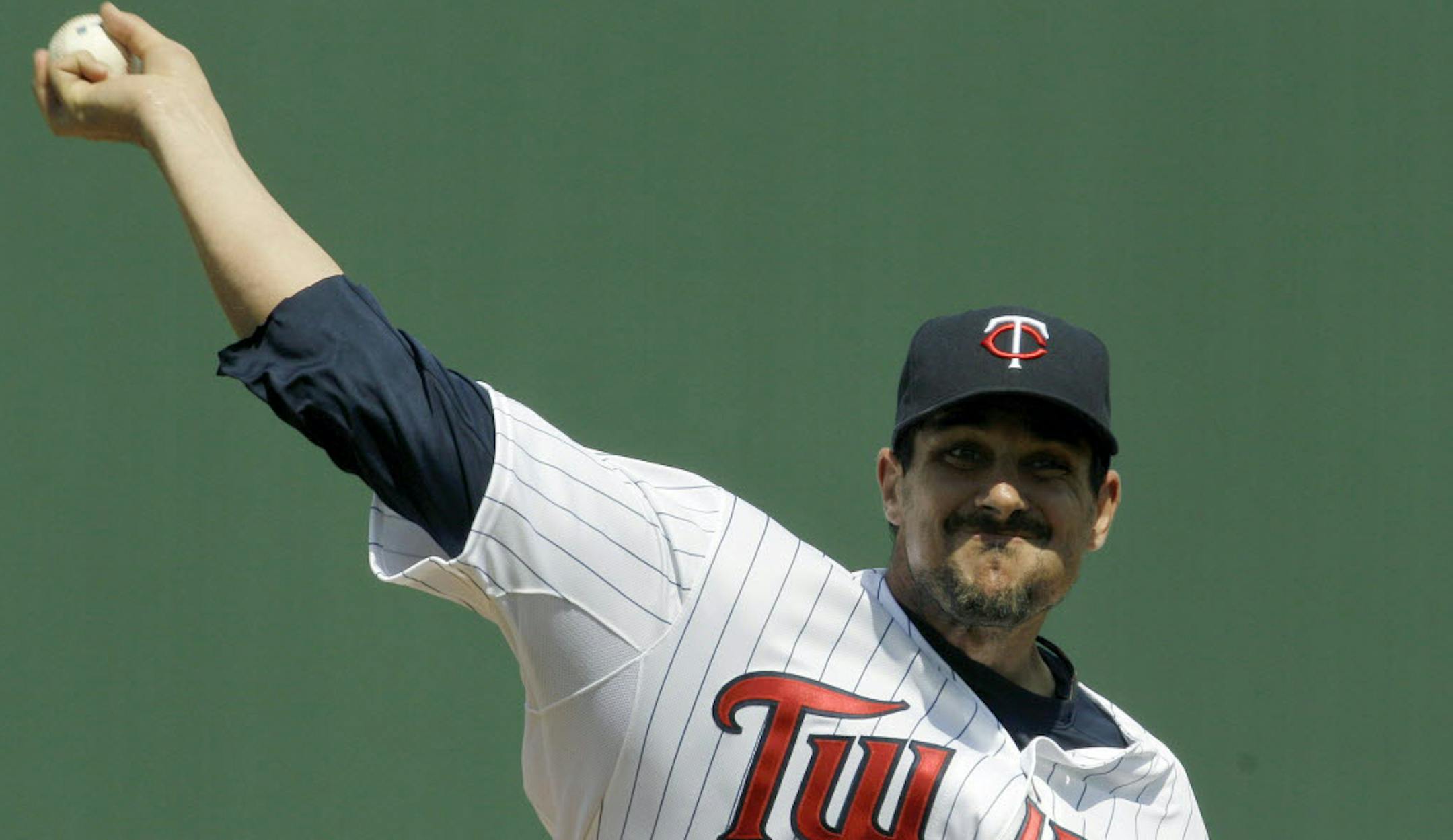 Carl Pavano throws during the first inning of Saturday's game against Tampa Bay.