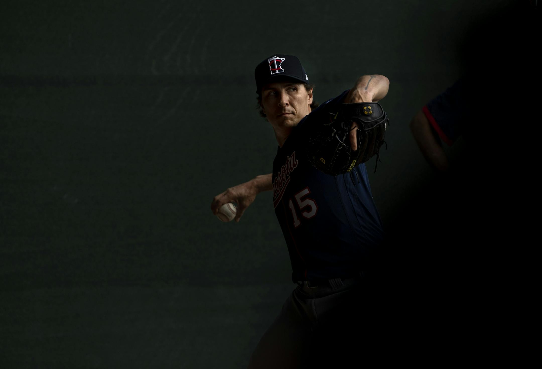 Minnesota Twins pitcher Homer Bailey threw in the bullpen.