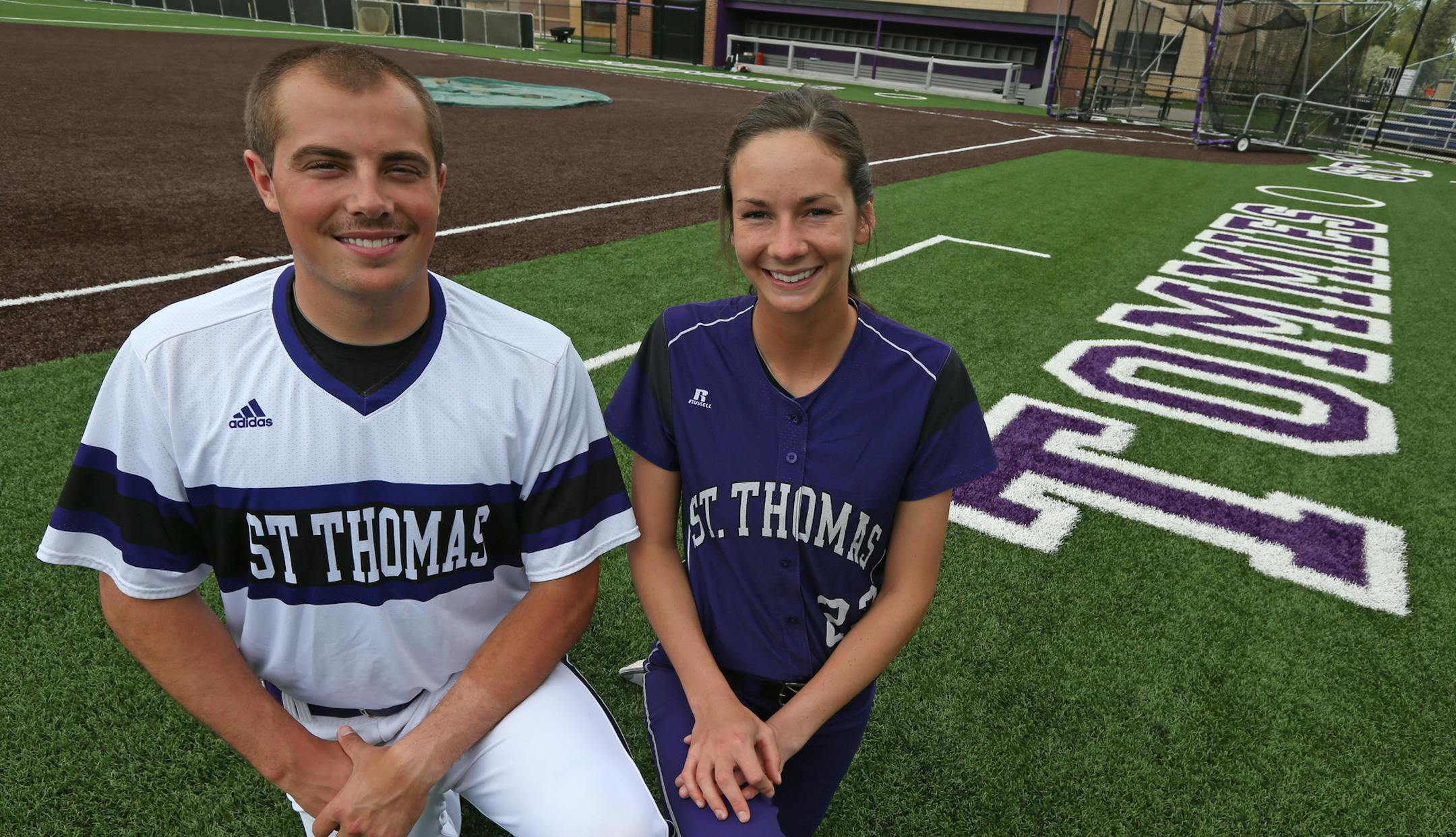 Catcher JD Dorgan and shortstop Jenna Hoffman grew up playing baseball as kids in Eagan. But now they have another connection. Both have helped lead their St. Thomas team to the Division III national tournament in baseball and softball.