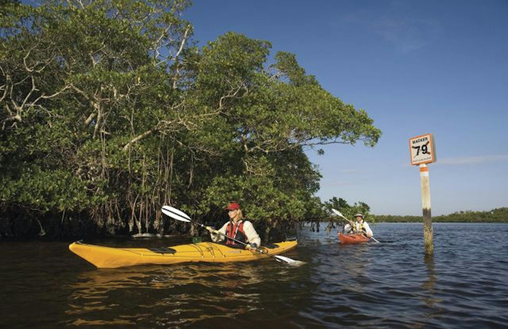 The path of the Great Calusa Blueway is marked, as seen here on the Matlacha Pass off Little Pine Island.