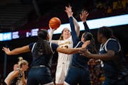 Gophers center Sophie Hart shot in the first half against Penn State and scored 13 points in Minnesota's 80-64 loss at Williams Arena on Wednesday.