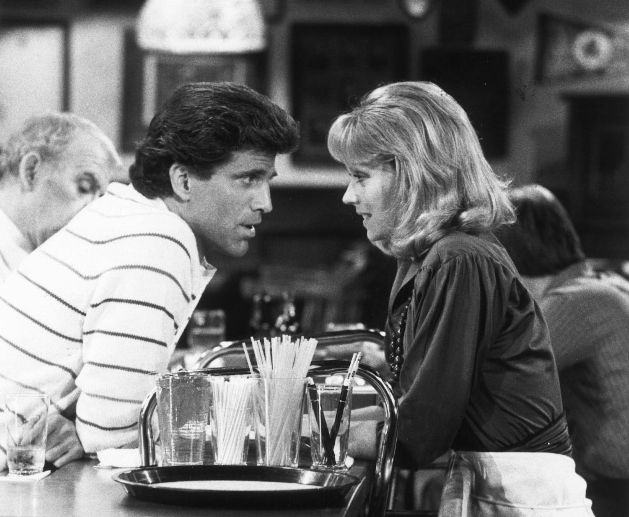 sam and rebecca from cheers // This is a file photo of Ted Danson (at left) and Shelley Long in the television show "Cheers."