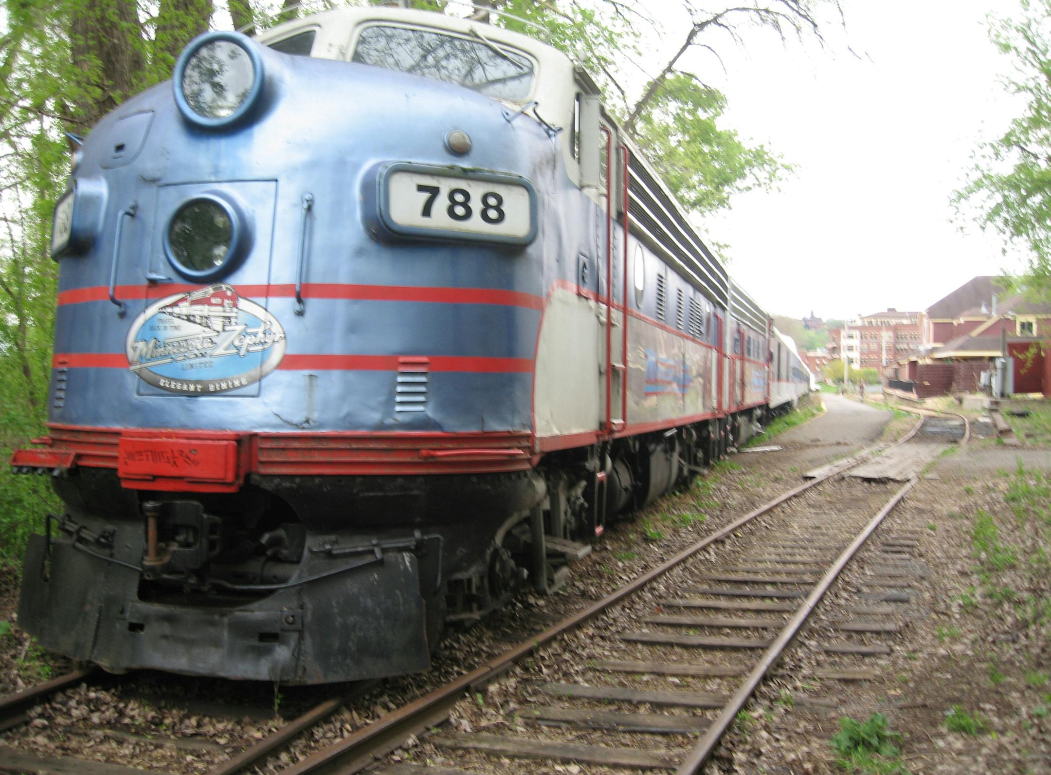 The Minnesota Zephyr dinner train sits on rails that will removed this summer when construction begins on Browns Creek State Trail. The train is parked at the north end of downtown Stillwater where customers boarded for 23 years. ORG XMIT: MIN2013052210443137