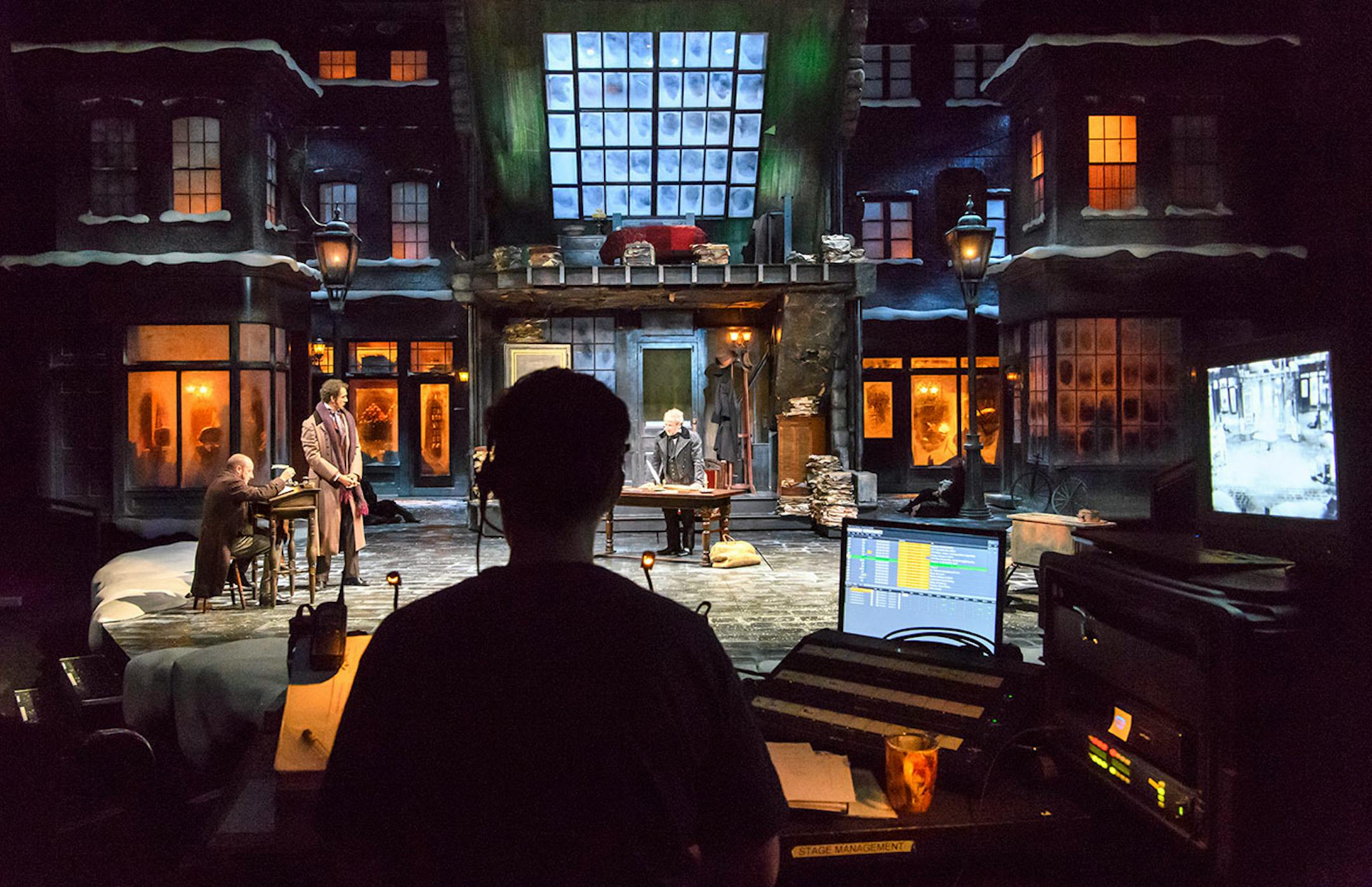 Michele Hossle, stage manager for "A Christmas Carol" at the Guthrie Theater fine tuned a scene in Scrooge's counting house. ] GLEN STUBBE * gstubbe@startribune.com They are one of the most-important cogs in a theatrical production, yet can anyone really say they know what stage managers do? This is the person who makes sure everyone is on time, who calls the cues, who manages the show once it is up and running and the director has moved on, who handles the schedules, communicates with all other