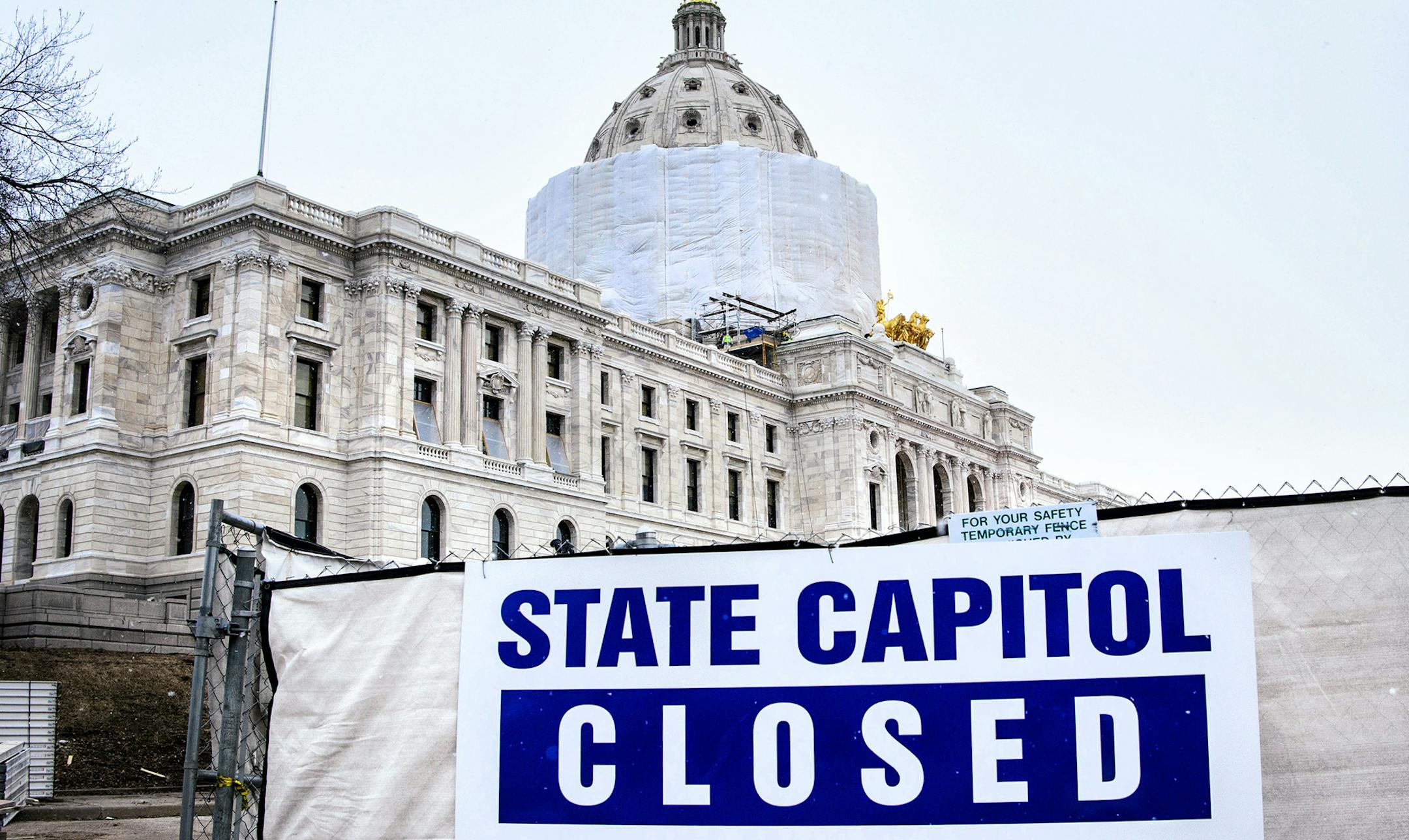 The Capitol is still officially closed to the public. ] GLEN STUBBE * gstubbe@startribune.com Thursday, March 3, 2016 With less than a week left before the beginning of the session, Tour of ongoing renovation work at the Minnesota State Capitol and at the House chamber currently being prepared for the legislative session. ORG XMIT: MIN1603031135463892