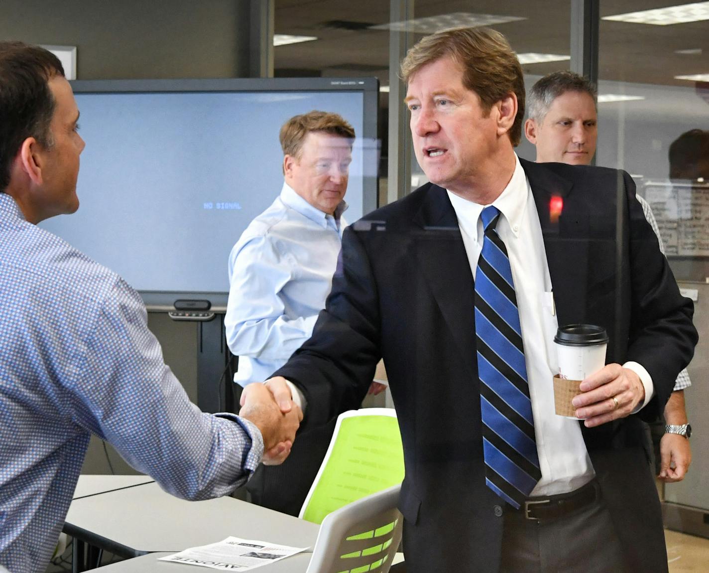 Jason Lewis visited Avionte Staffing Software in Eagan as part of a tour through Second District businesses where Lewis is the Republican candidate for Congress, running against Democrat Angie Craig. ] GLEN STUBBE * gstubbe@startribune.com Tuesday, September 20, 2016