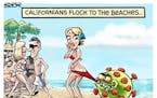 Sack cartoon: The coronavirus spends a day at the beach