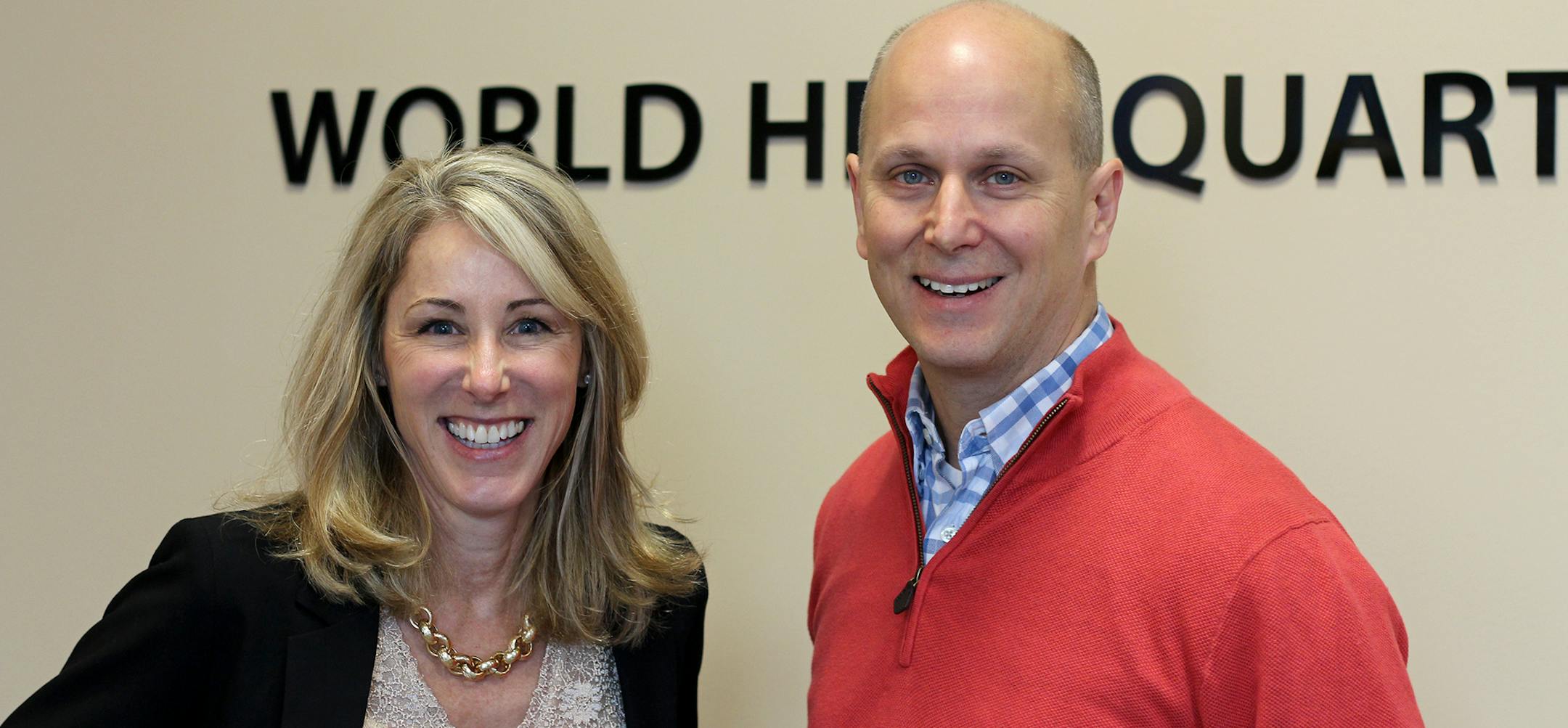 Outgoing CEO Janet Dryer and incoming CEO Chris Heim of HelpSystems