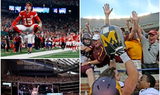 The Gophers vs. Michigan for the Little Brown Jug. Patrick Mahomes and the Chiefs in town to face the Vikings. If Taylor Swift shows up? Reality might