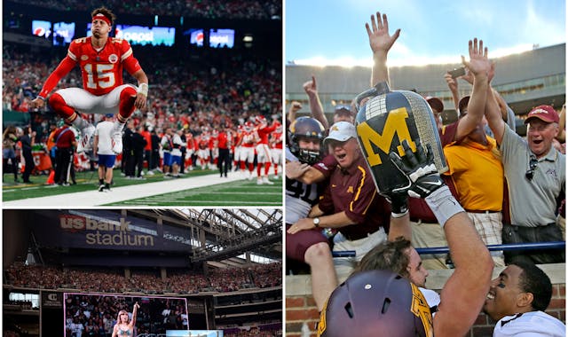 The Gophers vs. Michigan for the Little Brown Jug. Patrick Mahomes and the Chiefs in town to face the Vikings. If Taylor Swift shows up? Reality might