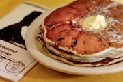 Blueberry/walnut pancakes.   A changing of the guard at the institution, Al's Breakfast. Doug Grina, one of the original owners and Alison Kirwin, his