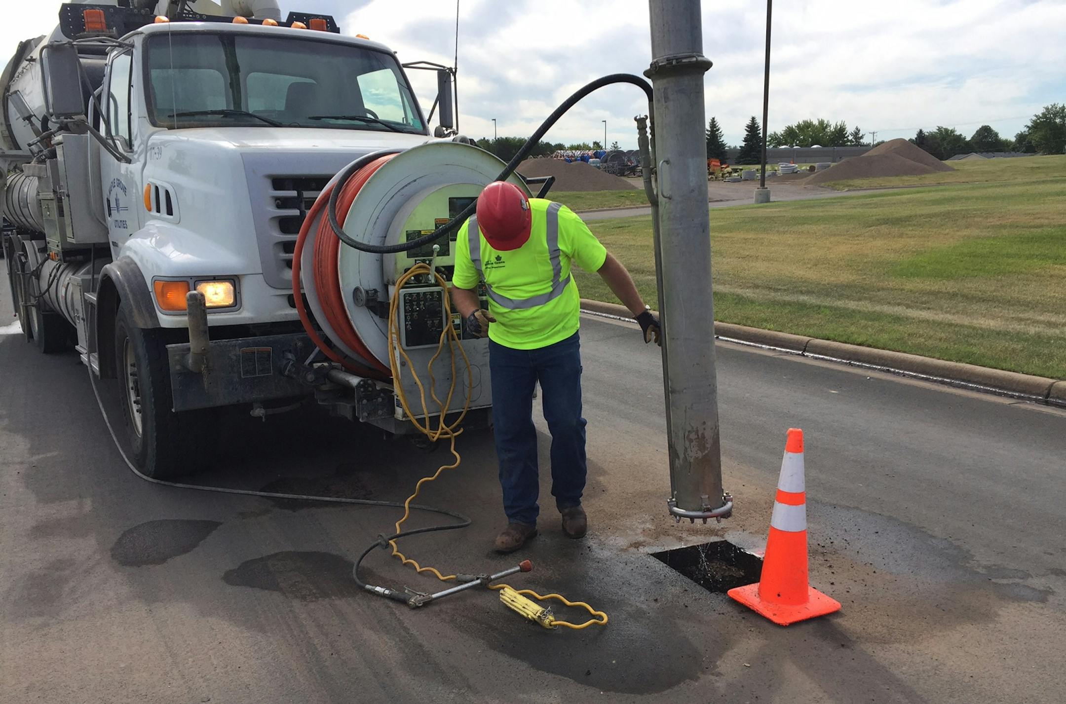 Hennepin County installed a new frost sensor under pavement in Maple Grove, one of five sensors the county now has across the west and north metro.