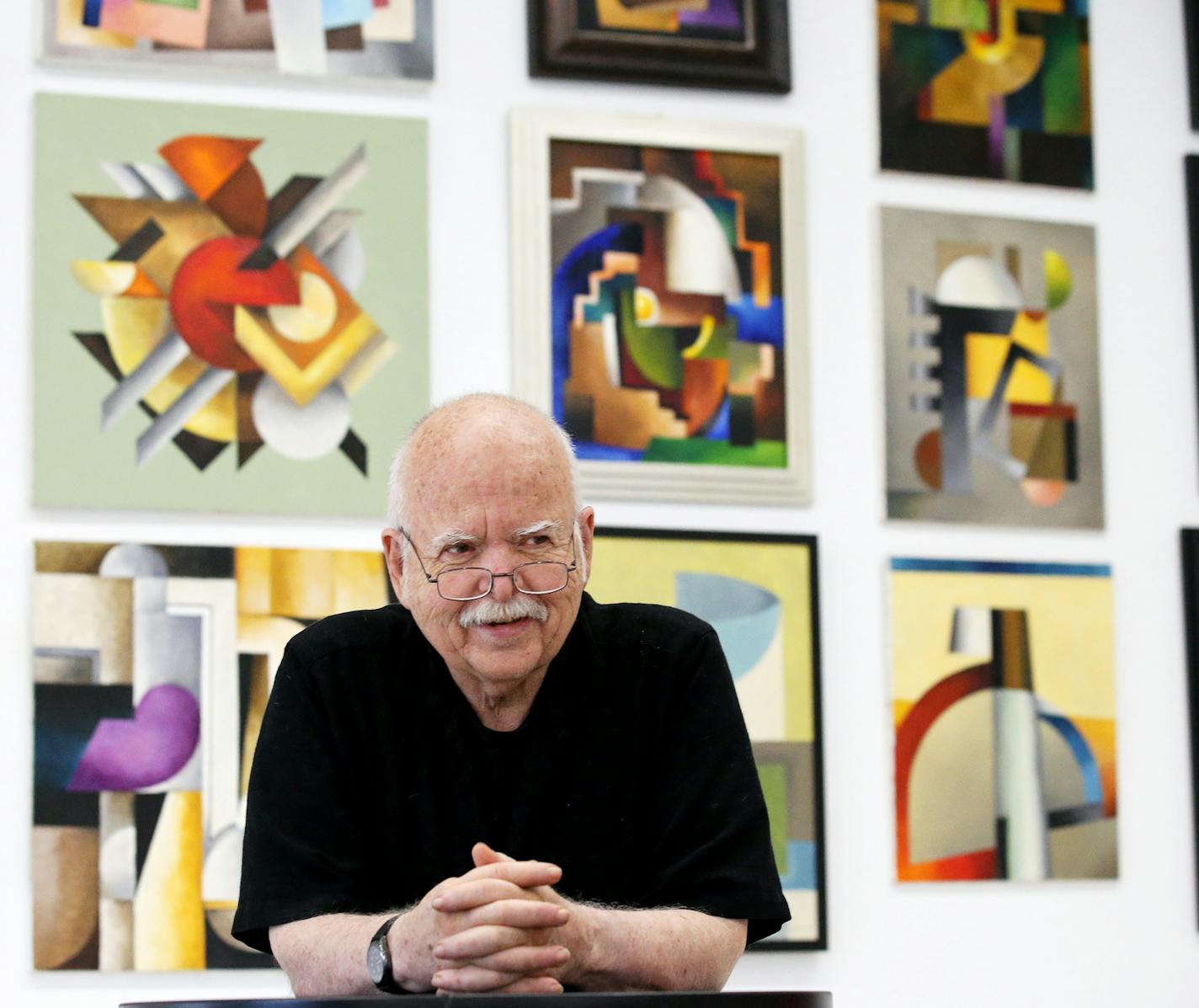 Legendary set designer and artist Jack Barkla, known for his intricate imaginative sets and flower shows, is poised to have his first gallery show exhibiting his paintings. Here, Barkla was seen at Hennes Gallery, the site of his exhibit.