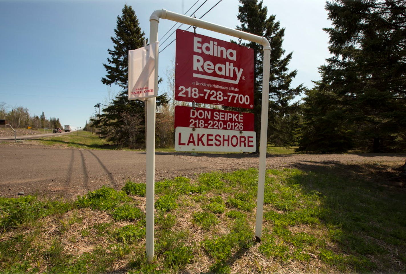 Lakeshore property for sale along Lake Superior's north shore.