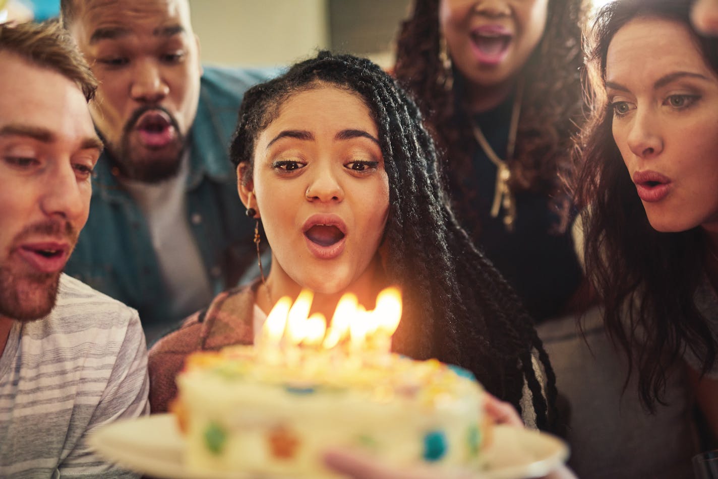 Blowing out candles causes a spike in bacteria on cake.