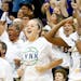 Players on the Minnesota Lynx bench reacted after a play in the fourth quarter. Minnesota beat Los Angeles by a final score of 91-80 to advance to the