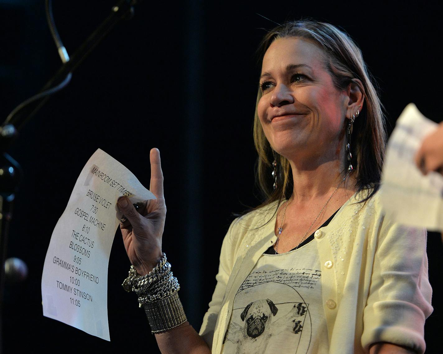 The Current host, Mary Lucia, takes the stage Saturday night to introduce the second night of the Current's eleventh birthday bash headliner, Tommy Stinson, at First Avenue. ] (SPECIAL TO THE STAR TRIBUNE/BRE McGEE) **Mary Lucia (The Current host)