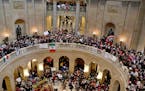 A large crowd of "Immigrant Day," participants filled much of the inside of the Minnesota State Capitol Thursday, Feb. 16, 2017, in St. Paul, MN.] DAV