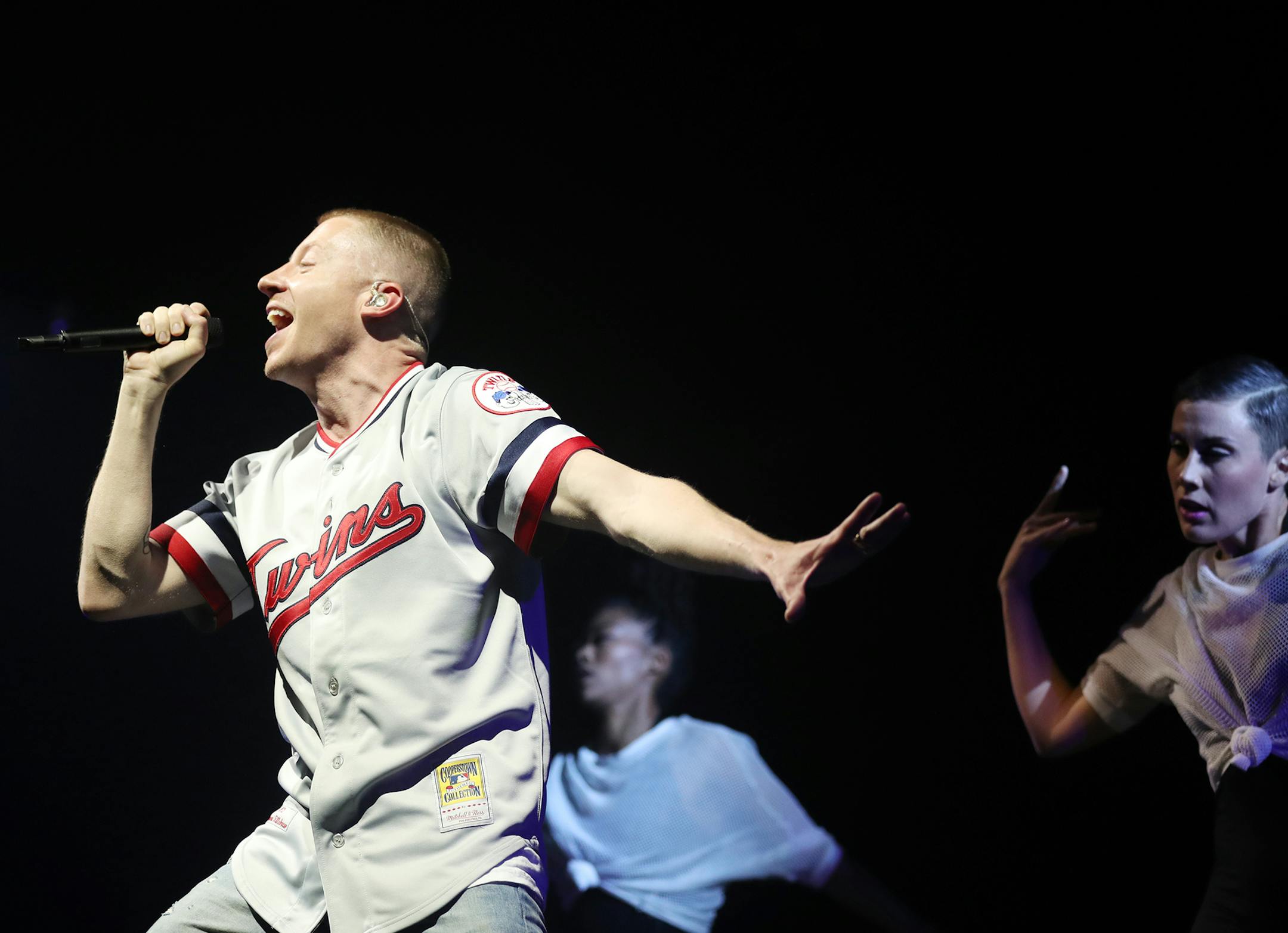 Macklemore performs at Target Center. ] (Leila Navidi/Star Tribune) leila.navidi@startribune.com BACKGROUND INFORMATION: Hip hop duo Macklemore & Ryan Lewis perform at Target Center in Minneapolis on Wednesday, June 8, 2016.