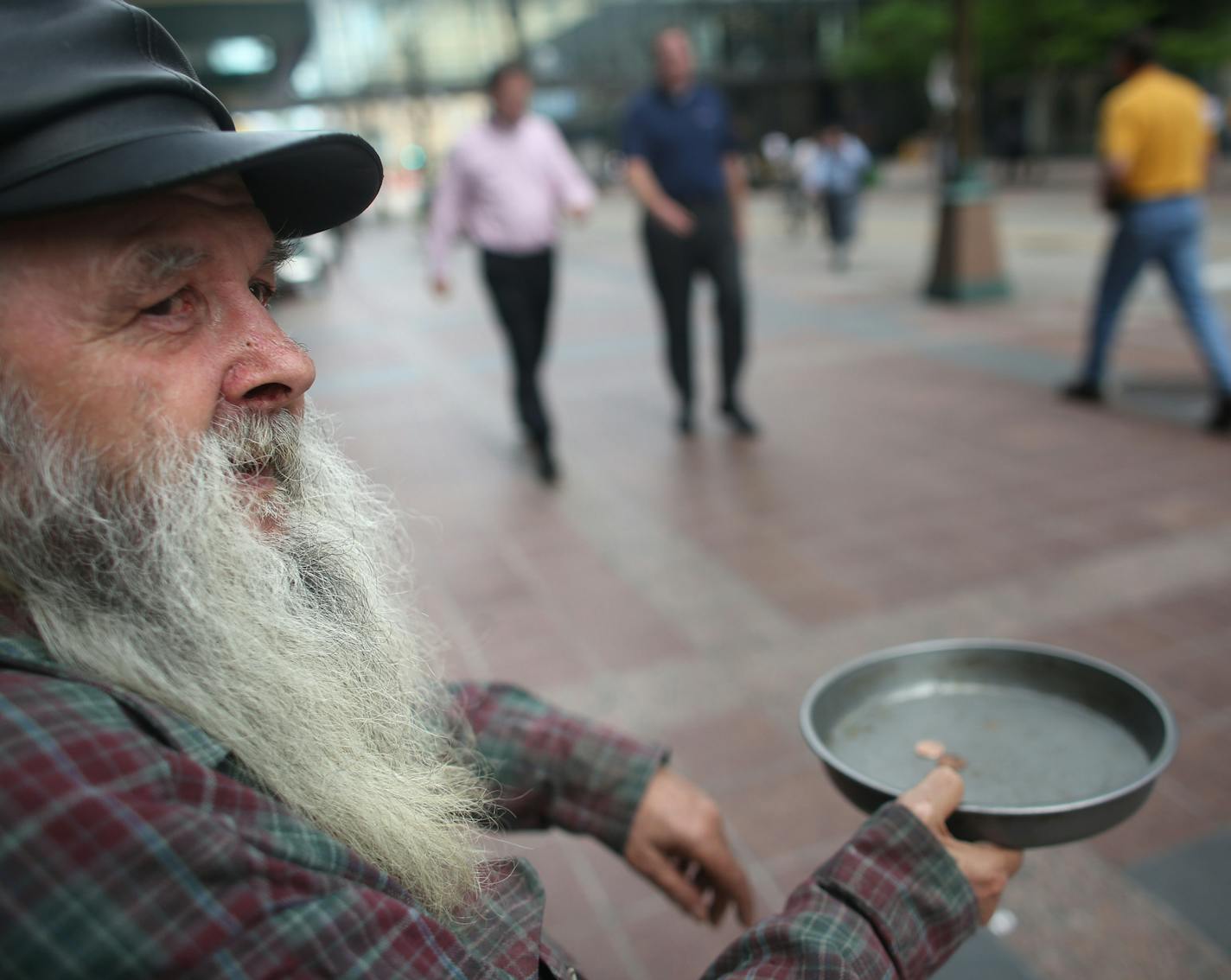 Edwin Schall, who comes from Brooklyn Center to seek money on Nicollet Mall, is against the campaign. &#x201c;Panhandling has been around for generations,&#x201d; he said.