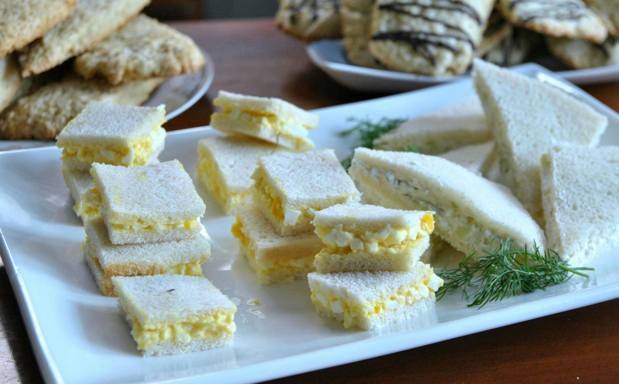 Egg Salad and Cucumber Tea Sandwiches. (Gretchen McKay/Pittsburgh Post-Gazette/TNS) ORG XMIT: 1180906