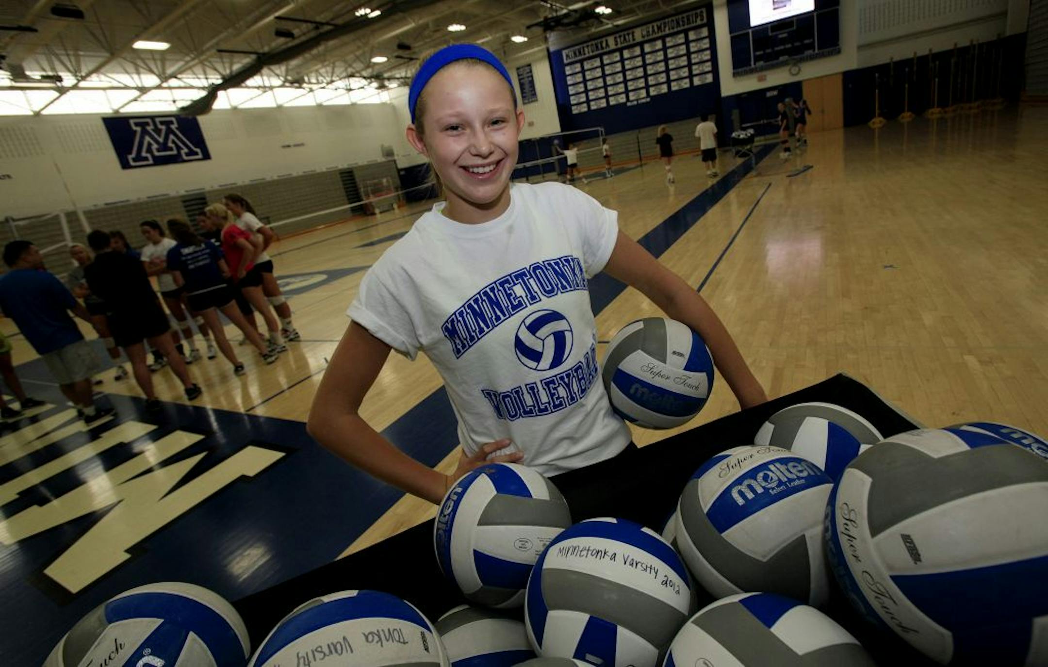 Isabelle Aragon-Menzel is starting at setter as an eighth-grader for the Minnetonka High School volleyball team. Photo: Joel Koyama • jkoyama@startribune.com