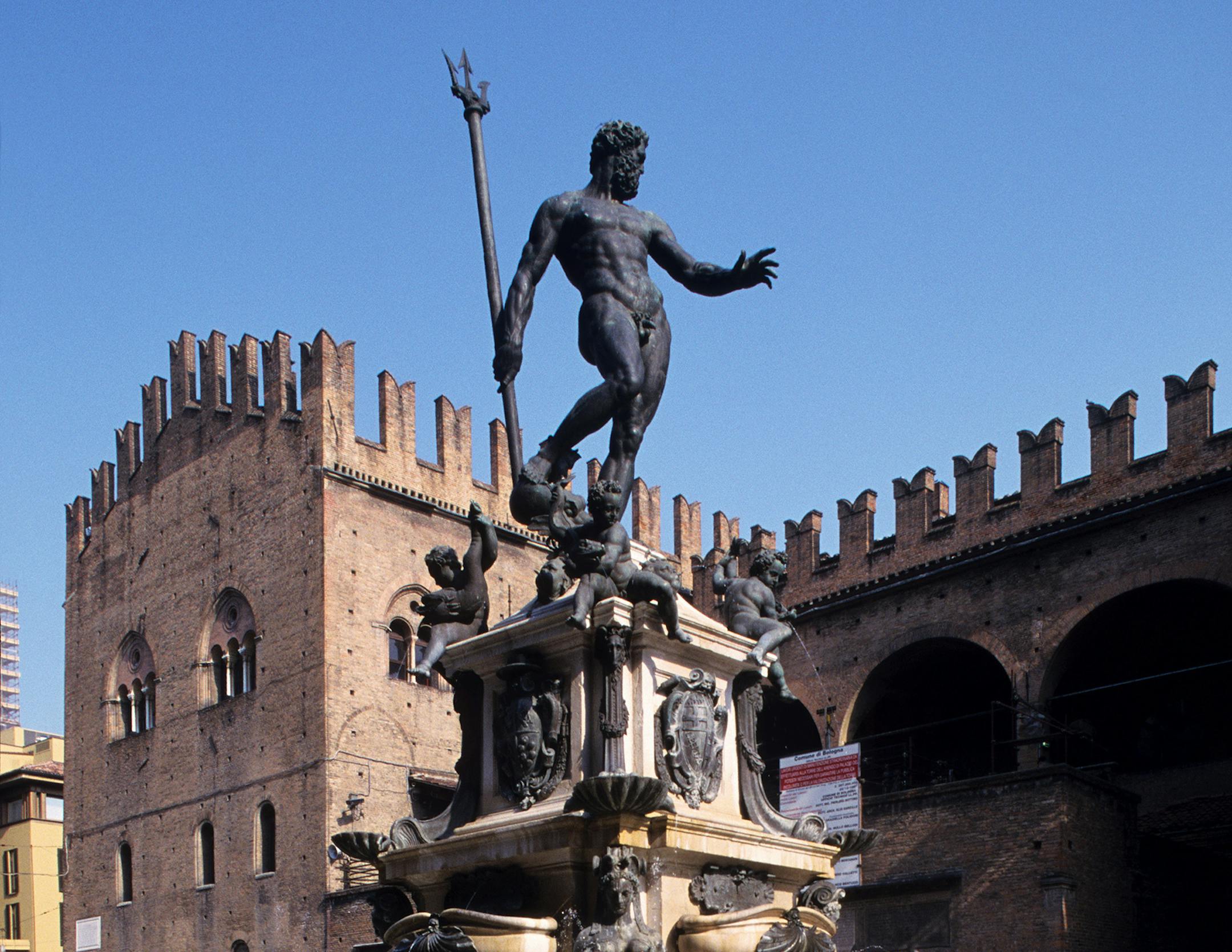 The Fountain of Neptune is in the heart of Piazza Nettuno, a popular spot to hang out in the college city of Bologna, Italy. Provided by Comune di Bologna