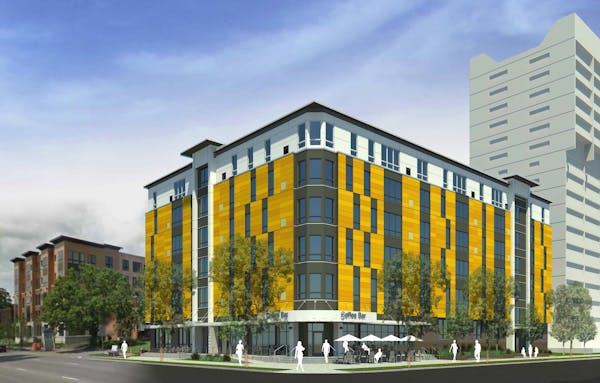 Rendering of Riverton Affordable Student Housing project in Dinkytown