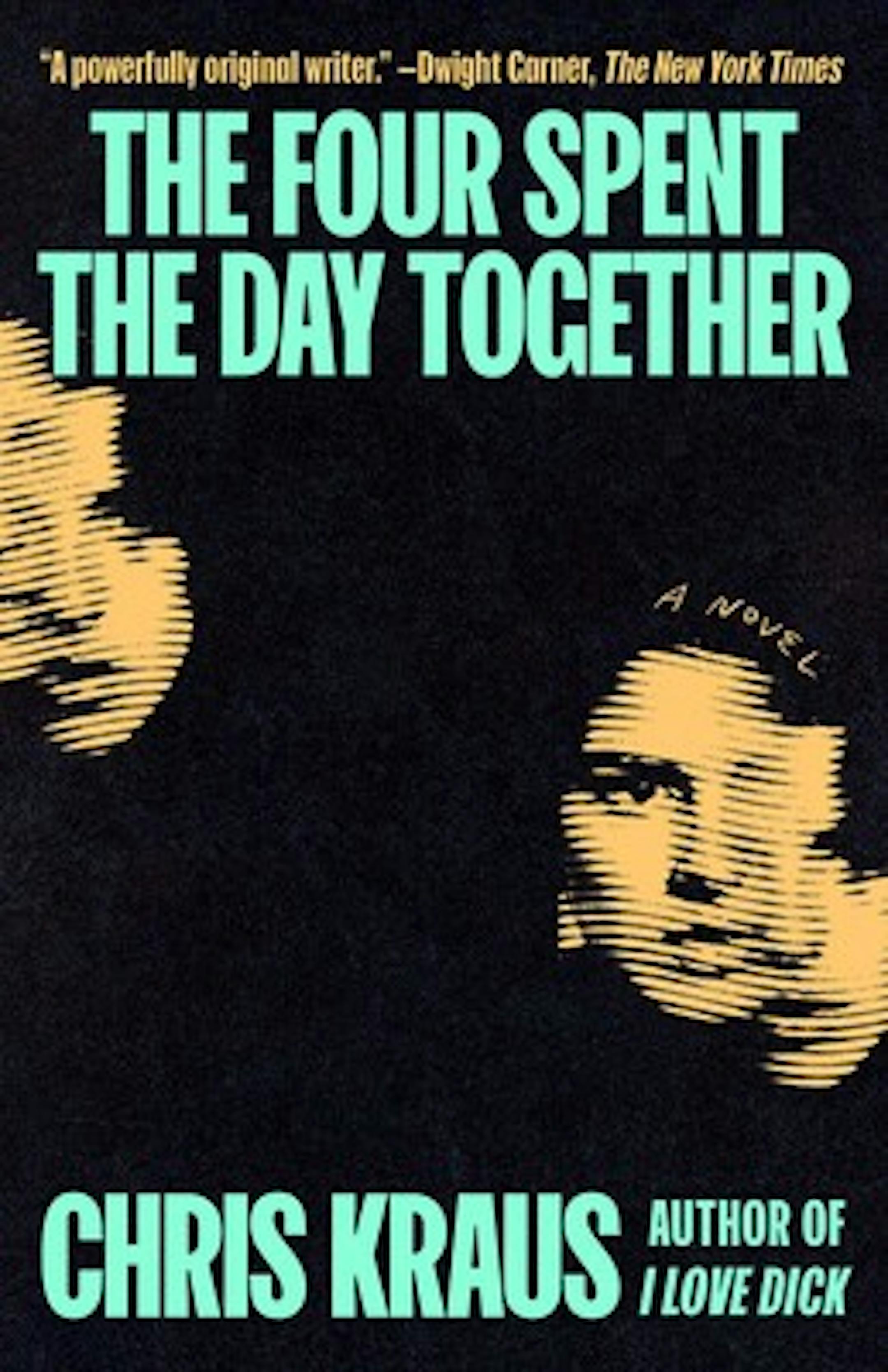 cover of The Four Spent the Day Together is black, with blurry, orange images of four faces