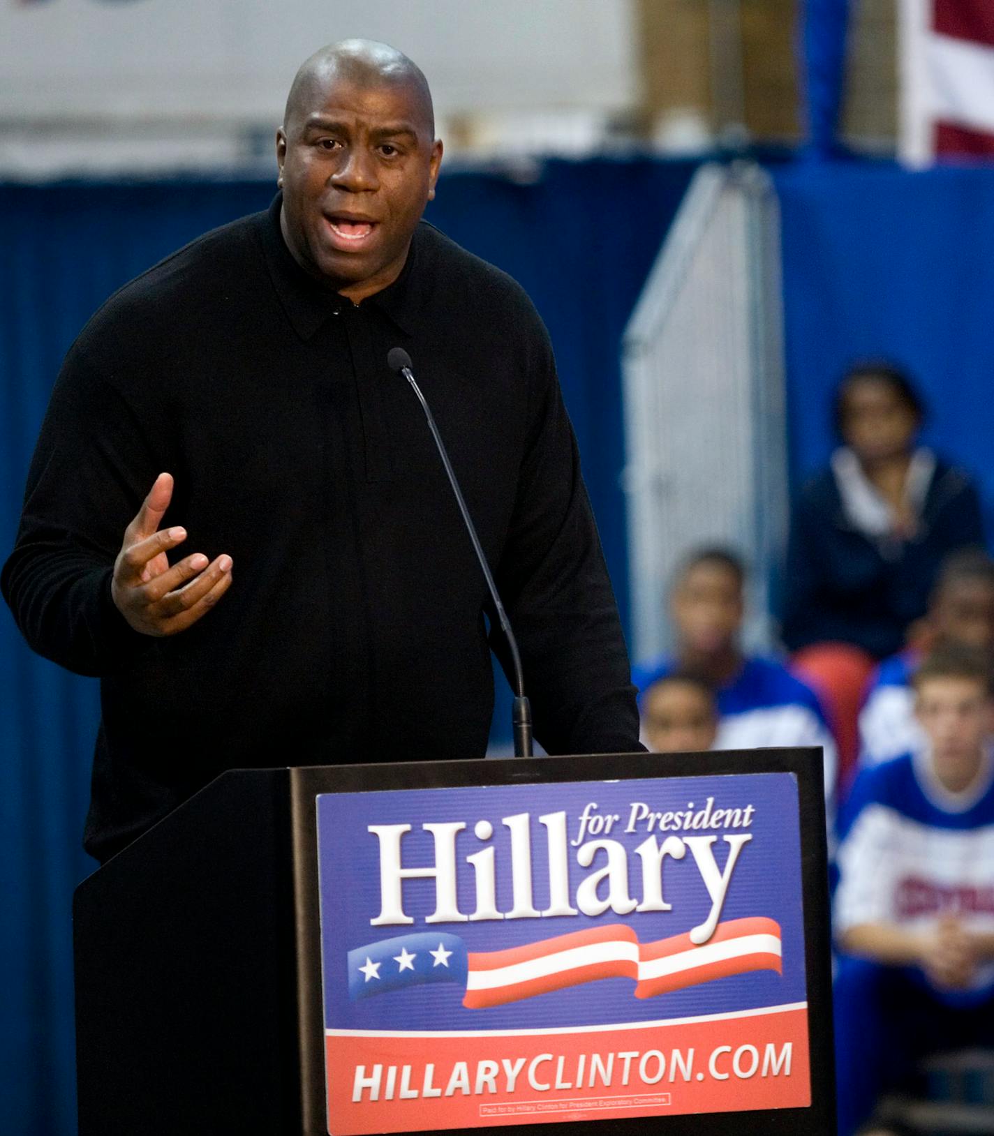 Magic Johnson in 2007. He's a charmer, all right, but his public speaking needs some polish.