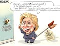 Sack cartoon: Hillary Clinton