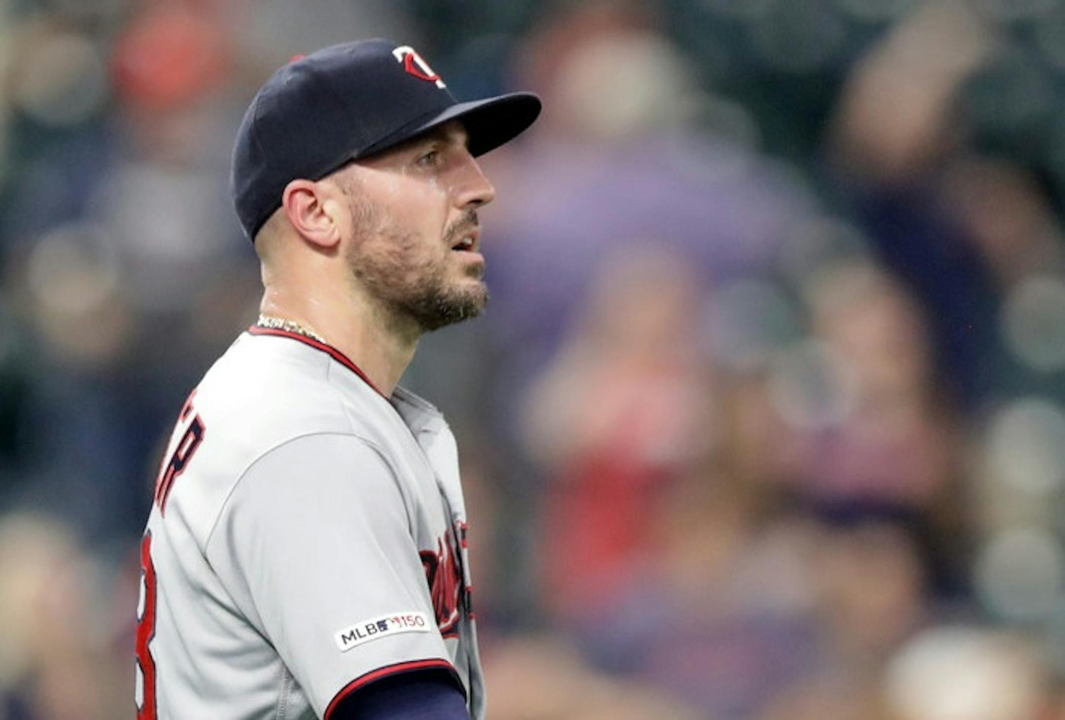 Blake Parker watched Roberto Perez trot around the bases. Parker gave up two home runs in the seventh inning as Cleveland rallied from a 5-1 deficit to beat the Twins 9-7.