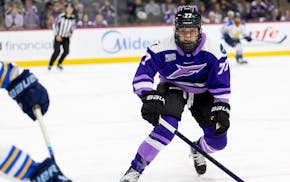 The Frost's Britta Curl-Salemme, shown during a January game, scored twice during Saturday's victory over Boston.