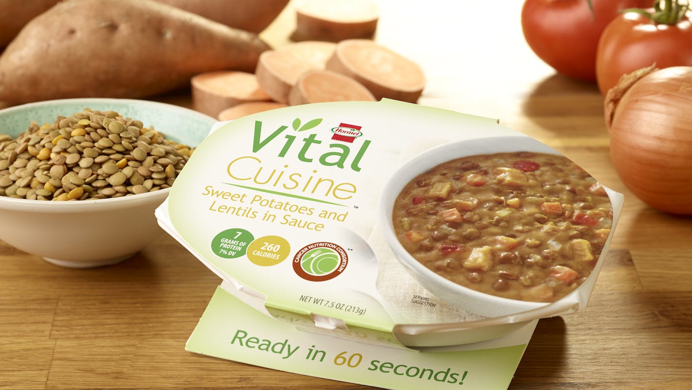 Hormel
Hormel&#x2019;s Vital Cuisine line of ready-made food was designed by doctors and nutritionists. The meals are packed with protein and are designed to help retain hydration.