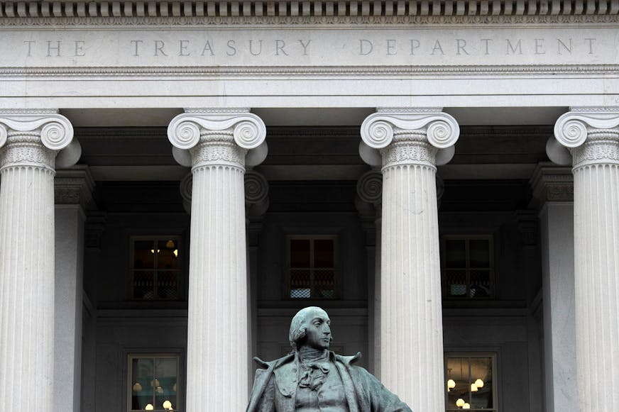 The Treasury Department building in Washington.