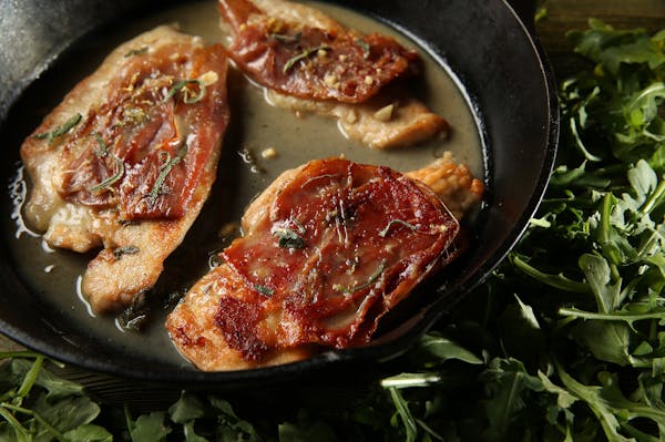 Chicken cutlets make quick work of the Italian classic saltimbocca.