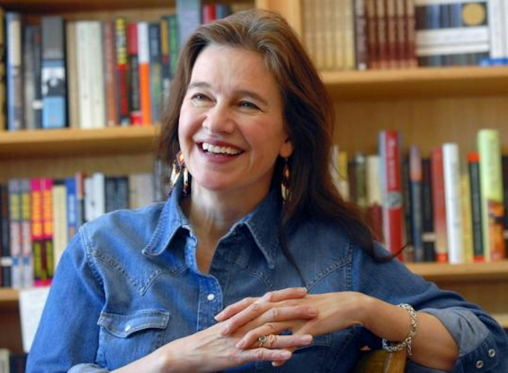 Louise Erdrich in her bookstore.