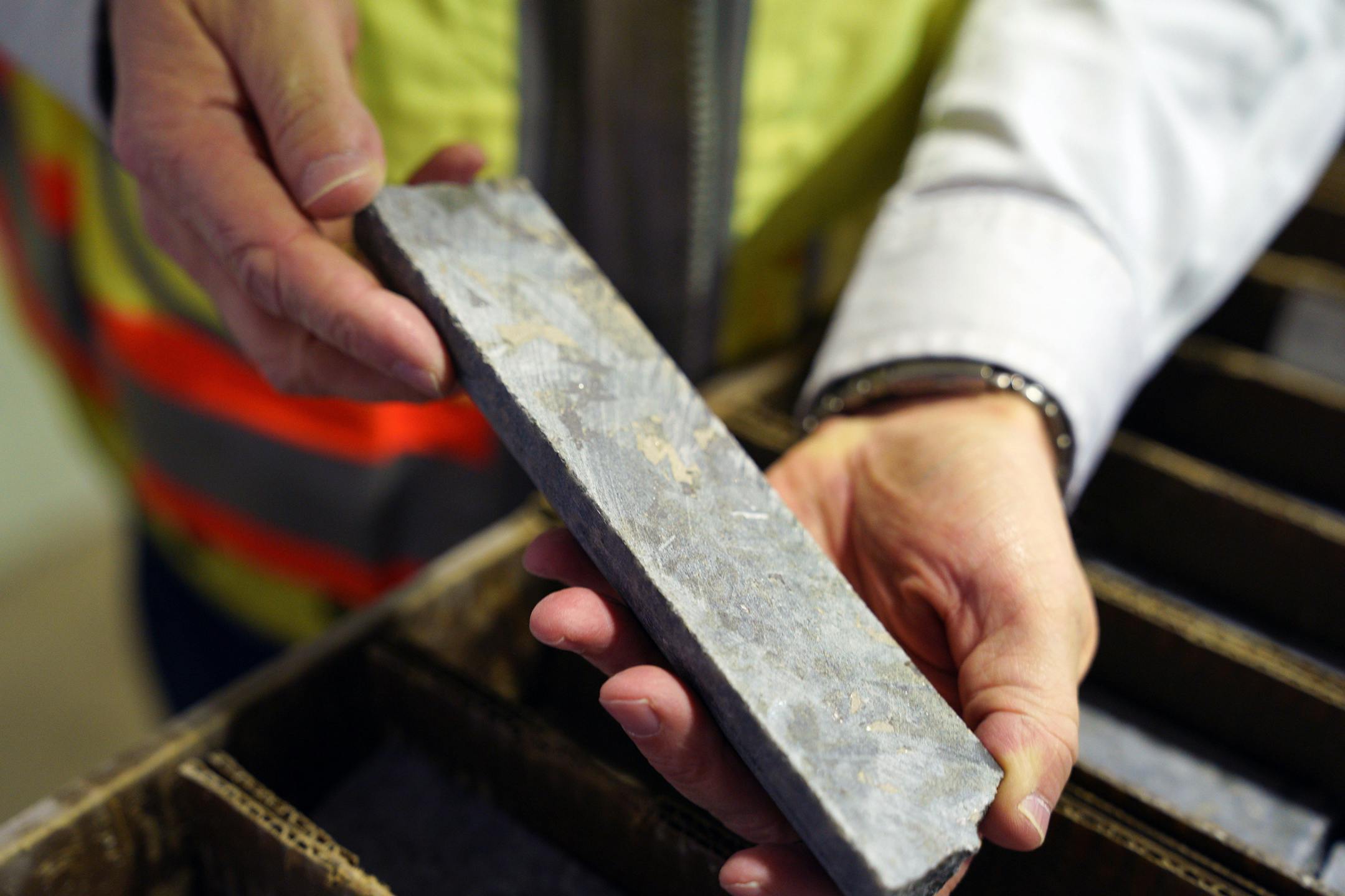 Core samples show the mineral deposits sought after by miners. ] ANTHONY SOUFFLE &#x2022; anthony.souffle@startribune.com Jon Cherry, President, CEO and Director at Polymet, Bruce Richardson, Vice President of Corporate Communications and External Affairs, and LaTisha Gietzen, Vice-President of Public, Government, and Environmental Affairs, gave a tour of the site of the Polymet copper-nickel mine to discuss what's next now that the controversial project has it's major environmental permits Wedn